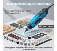 TEMU Kit de herramienta rotativa Tilswall de 160W, 6 velocidades 8000-33000RPM para grabado, esmerilado, , corte, 146 adiciones, manualidades y reparación del hogar