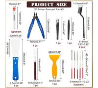 TEMU Kit de Herramientas de Acero Inoxidable de 23 Piezas: Limpiador de Boquillas de Impresora 3D, Cepillos de Alambre, Cortadores de Corte, Raspador de al Óleo, y Pinzas -