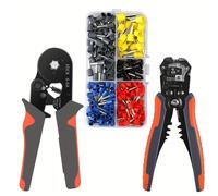 TEMU Kit de Herramientas para Crimpar con y Terminales, HSC8 6-6A AWG 23 Crimpadora Autoajustable + Alicates Multiusos Automáticos | Crimpadora Hexagonal para Conectores Eléctricos