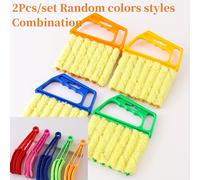 TEMU Kit de Limpieza de Persianas de Microfibra de 2 Piezas - Cepillo de Ranuras Reutilizable para Rejillas/Ventanas/Cortinas - Herramienta Lavable