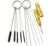 TEMU Kit de Limpieza para Aerógrafo - Juego de Herramientas de Reparación y Limpieza 5 Cepillos de Limpieza, 5 Agujas de Limpieza y 1 Aguja de