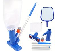 TEMU Kit de limpieza para piscina, no necesita electricidad, utilice la presión del agua del manguera de jardín para (se puede utilizar un telescópico con aspirador)