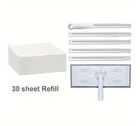 TEMU Kit de limpieza Sweeper 1 mopa rápida, 30 paños desechables para quitar el polvo , 90 recambios de almohadillas húmedas opcionales, mopa portátil con paños húmedos y para la limpieza de pisos