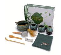 TEMU Kit de Matcha Azul para Horno - 8 piezas | , , Colador y Vasos Opcionales para Regalo