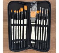 TEMU Kit de Pinceles de Pintura 12pcs y Un Estuche Portátil para Pinceles
