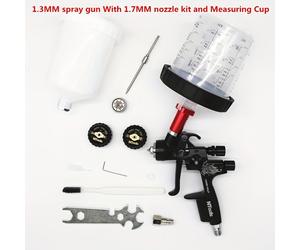 TEMU Kit de pistola de pulverización HVLP de 1.3/1.7 mm, con vaso de 600 ml sin limpieza y adaptador, fácil de usar, ideal para pintar automóviles, muebles, y capas finales