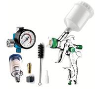 TEMU Kit de Pistola de Pulverización Mini HVLP con Boquilla de 0.8mm, Manómetro y Filtro de Aire - Ideal para Aplicación de Pintura y Papel Tapiz