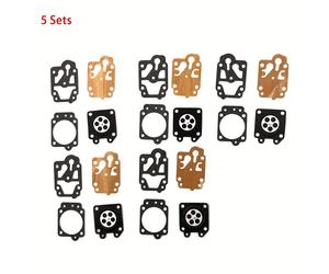 TEMU Kit de Reparación de Juntas de Diafragma para Carburador de Cortacésped, 5 juegos, Piezas de Reemplazo para Trimmers de Césped 43cc 52cc 26cc 33cc, Modelos 430 520 260 360