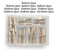 TEMU Kit de reparación de tubería de reductora de 12/20/21 piezas - CONECTOR DE TUBERÍA DE UNIÓN REDUCTORA DE LATÓN CON PICA PARA MANGUERA DE TUBO