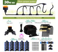 TEMU Kit de Rociador Universal DIY 30M-5m con Manguera de 8mm para de Enfriamiento por Niebla y Riego en Jardín, Flexión Libre