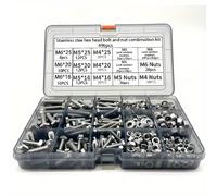 TEMU Kit de Surtido de 496 Piezas de de Acero Inoxidable con Cabeza Hexagonal - Tamaños M4 M5 M6, 16mm 20mm 25mm, Juego Completo para Proyectos DIY