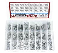 TEMU Kit de Surtido de Tornillos, Pernos y Tuercas de 180/546 piezas, Métricas para Máquinas y Arandelas , Juegos de Pernos y Tuercas de Cabeza Redonda con Ranura Phillips M3/M4/M5/M6