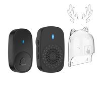 TEMU Kit de Timbre Inalámbrico, con Cubierta para Botón de Timbre, Enchufable, 5 Niveles de Volumen, 38 de Timbre, Flash LED, Fácil de Instalar y Usar