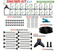 TEMU Kit Universal de Riego y Enfriamiento DIY para Invernadero, Jardín, Flores y Patio con de Pulverización Flexible