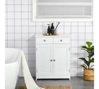 TEMU kleankin Armario Auxiliar de Baño Mueble Auxiliar de Baño con 2 Cajones y Estante Ajustable Estilo Moderno para Ducha Dormitorio 60x30x75 cm