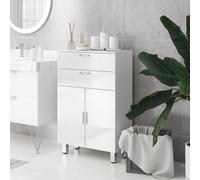TEMU kleankin Mueble Auxiliar Baño Moderno Mueble de Baño con Estantes Ajustables y 2 Cajones Armario Mueble de Almacenaje para Dormitorio Salón Antivuelco Carga 35 kg 60x30x93 cm