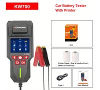 TEMU KONNWEI KW700 2025: Probador de batería todo en uno de 12V/24V - Pruebas de batería, y carga, compatible con múltiples estándares, protección de polaridad, multilingüe, impresora incorporada