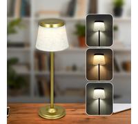 TEMU Lámpara de Mesa LED Recargable USB con Regulación y 3 de Color - Altura Ajustable con Batería, para Mesita de Noche/Lectura
