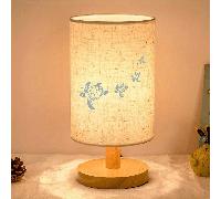 TEMU Lámpara de noche con estampado de de tortugas pequeñas, lámpara de mesa nórdica de color madera natural, luz LED adecuada para dormitorio y , lámpara LED de interior con pantalla de tela