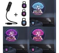 TEMU Lámpara de Proyección USB "Árbol " para Interiores, Luz LED con Iluminación en Techo o Suelo - Regalo Decorativo Portátil y