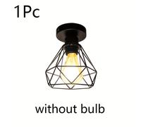 TEMU Lámpara de techo con base de bombilla E27, estilo industrial retro negro, para pasillo, cocina, puerta, escalera, iluminación de Halloween y Navidad (sin bombillas)