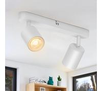 TEMU Lámpara de techo de 1 pieza, 2 luces de techo GU10 giratorias, focos, lámparas de techo de barra, negras, blancas, lámparas de techo modernas, para cocina, dormitorio, (no bombillas)