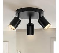 TEMU Lámpara de techo de 1 pieza, lámpara de techo GU10 de 3 cabezales, foco, lámpara de techo de barra, negra, blanca, lámpara de techo , lámpara de para cocina, dormitorio, (bombilla no incluida)