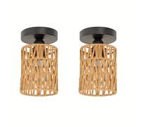 TEMU Lámpara de techo, lámpara colgante de estilo para comedor, iluminación de techo con pantallas de mimbre tejido a para de cocina, , dormitorio, , pasillo, bombilla no incluida