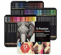 TEMU Lápices de Acuarela - Set Profesional de 72 - Hermosos Efectos de con Agua o - Ideal para Libros de Colorear - Lápices Solubles en Agua, para Uso Artístico Profesional