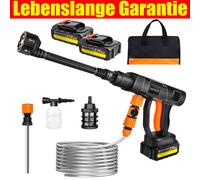 TEMU Lavadora a Presión Inalámbrica 21V 450Bar/652 PSI Portátil con 1X o 2X Batería, Boquilla Ajustable 6 en 1, Manguera de 16.4 Pies, Limpiadora de Presión para Coche/Suelo/Jardín y Riego de Patio