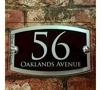 TEMU Letrero de número de habitación personalizado 3D acrílico de capa con tornillos de acero inoxidable - Placa de dirección personalizada para decoración de pared exterior, estilo