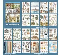 TEMU Libro de Pegatinas Waschi PET Escultura de Material Impermeable Tamaño Grande, Juego de Pegatinas Rama de para Scrapbooking y Planificador de Diarios