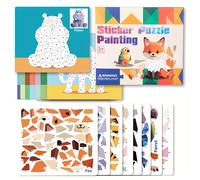 TEMU Libro de pintura de rompecabezas de pegatinas DIY para niños, pegatinas 3D de múltiples , libro de pegatinas portátil y silencioso para hacer , regalos de juguetes de pegatinas para niños.