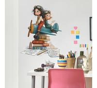 TEMU Libros, Aviones, Dormitorios, Salas de Estar, Adhesivos de Pared para Decoración del Hogar