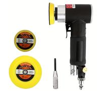 TEMU Lijadora neumática mini de 2" y 3", lijadora orbital aleatoria excéntrica pulidora de acción con placa M6 de 2" y 3", válvula de flujo de aire ajustable, conector US EU JP
