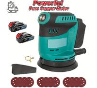 TEMU Lijadora orbital aleatoria inalámbrica con batería de 18V 2x 3.0AH, lijadora orbital ajustes de velocidad lijas, 15000 RPM, lijadora orbital aleatoria inalámbrica para madera y acero