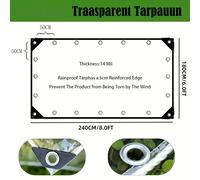 TEMU Lona Transparente con Ojales, Lona Resistente de 14Mil de Plástico Engrosado, Cubierta de Vinilo de PVC Resistente al Desgarro para Invernadero, Patio, Porche, Pérgola Exterior, Toldo, Gallinero