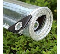 TEMU Lona Transparente Impermeable con Ojales, Tela de PVC Transparente de 21 Hilos, Tela Gruesa de 300g/m² Resistente a Desgarros, Ideal para Camping, Invernaderos, Autos y Patios