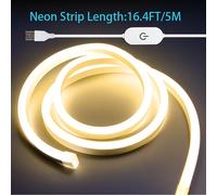 TEMU LQHZMYY Tira LED Neón, Control Táctil USB, Neón Flexible para Halloween, Navidad, Fiestas de , Luz Portátil para Esquinas y Paredes, Decoración del Hogar, Luz de Lectura, Espejo de Tocador