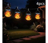 TEMU Luces solares colgantes para exteriores con de llamas parpadeantes, faroles solares ideales para decoración de jardines, patios, árboles y