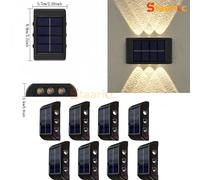 TEMU Luces Solares para Valla STAARICC y Abajo, 2/4/6/8 piezas Pequeñas Luces Solares para Escalones, Iluminación Blanca para Exteriores, Patio, Cobertizo, Piscina
