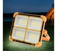 TEMU Luz de Trabajo LED Solar Recargable Portátil con Soporte Magnético, IP66 Impermeable, 4 , Recargable por USB, para Mecánicos, Camping, Pesca