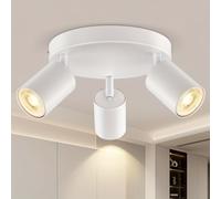 TEMU luz redonda para dormitorio y cocina, tira de luces industrial para pasillo - Foco de interior ajustable, bombilla no incluida