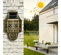 TEMU Luz solar con sensor de movimiento de 19 LED, de , luz de pared para exterior adecuada para puertas , patios, garajes, terrazas, farola solar para las 4