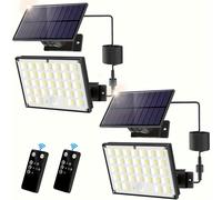 TEMU Luz Solar Exterior de 127 LED con Luz , IP65, 3 con Cable de 5M, Luz Solar Dividida con Sensor de Movimiento y Control Remoto, Reflector Solar Exterior del al para Patio, , Jardín ( )