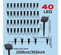 TEMU Luz solar para césped de 10 LED/40 LED, 1 pieza - Luz LED decorativa de guía para exterior, luz de decoración solar para patio de Navidad de uso