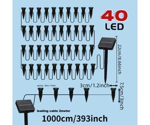 TEMU Luz solar para césped de 10 LED/40 LED, 1 pieza - Luz LED decorativa de guía para exterior, luz de decoración solar para patio de Navidad de uso