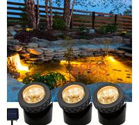 TEMU Luz Solar Subacuática para Estanques, Lámpara Sumergible IP65 Proyector, 6LED Foco para Pecera, Iluminación para Jardín, Piscina, Patio y Paisajismo Exterior (1pc/2pcs/3pcs)