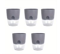 TEMU Macetas de Plástico Autoriego Capa para Plantas Hidropónicas, Bonsái, Suculentas, Decoración para Hogar u Oficina, 5/10 Piezas