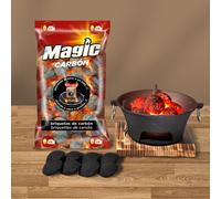TEMU Magic - Bolsas de Briquetas de Autoencendibles (1,4 kg) - 2 horas de - Encendido Fácil y Limpio para Barbacoas Perfectas | Marca Magic